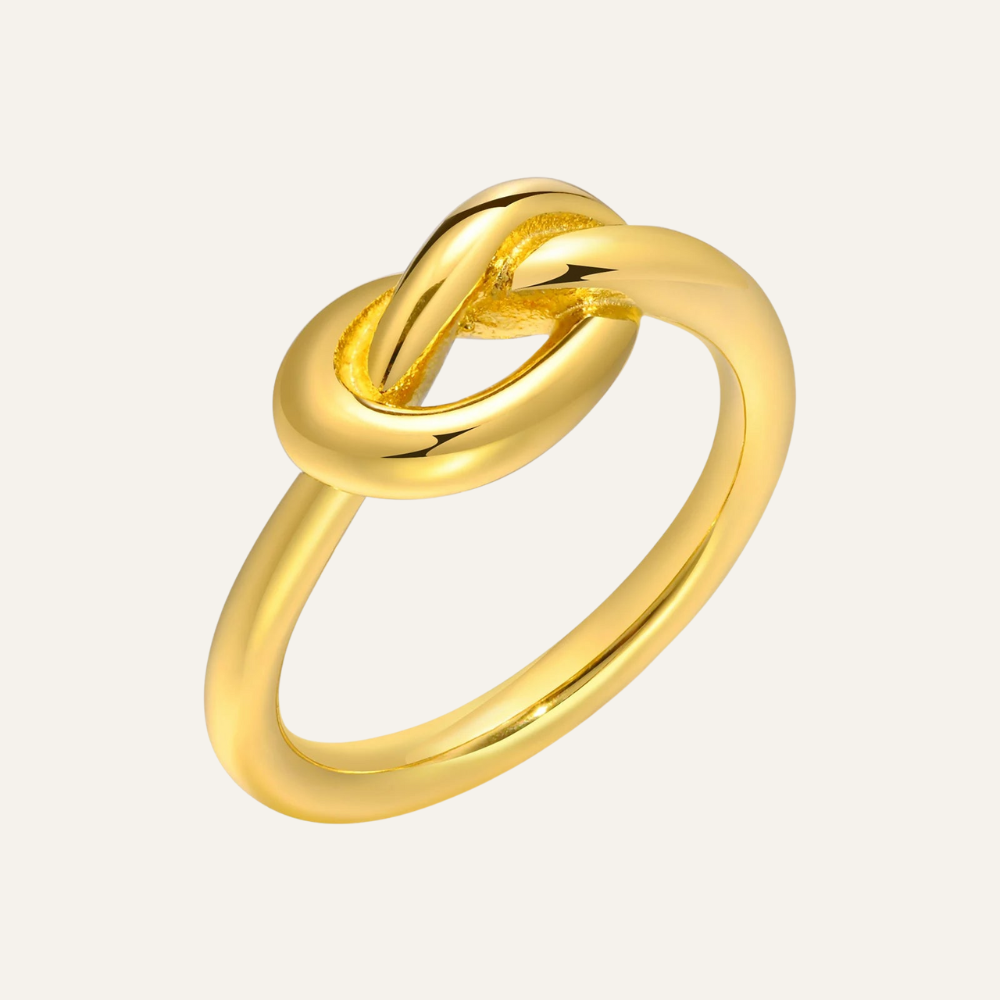 Anel Minimalista Nó Banhado em Ouro 18k