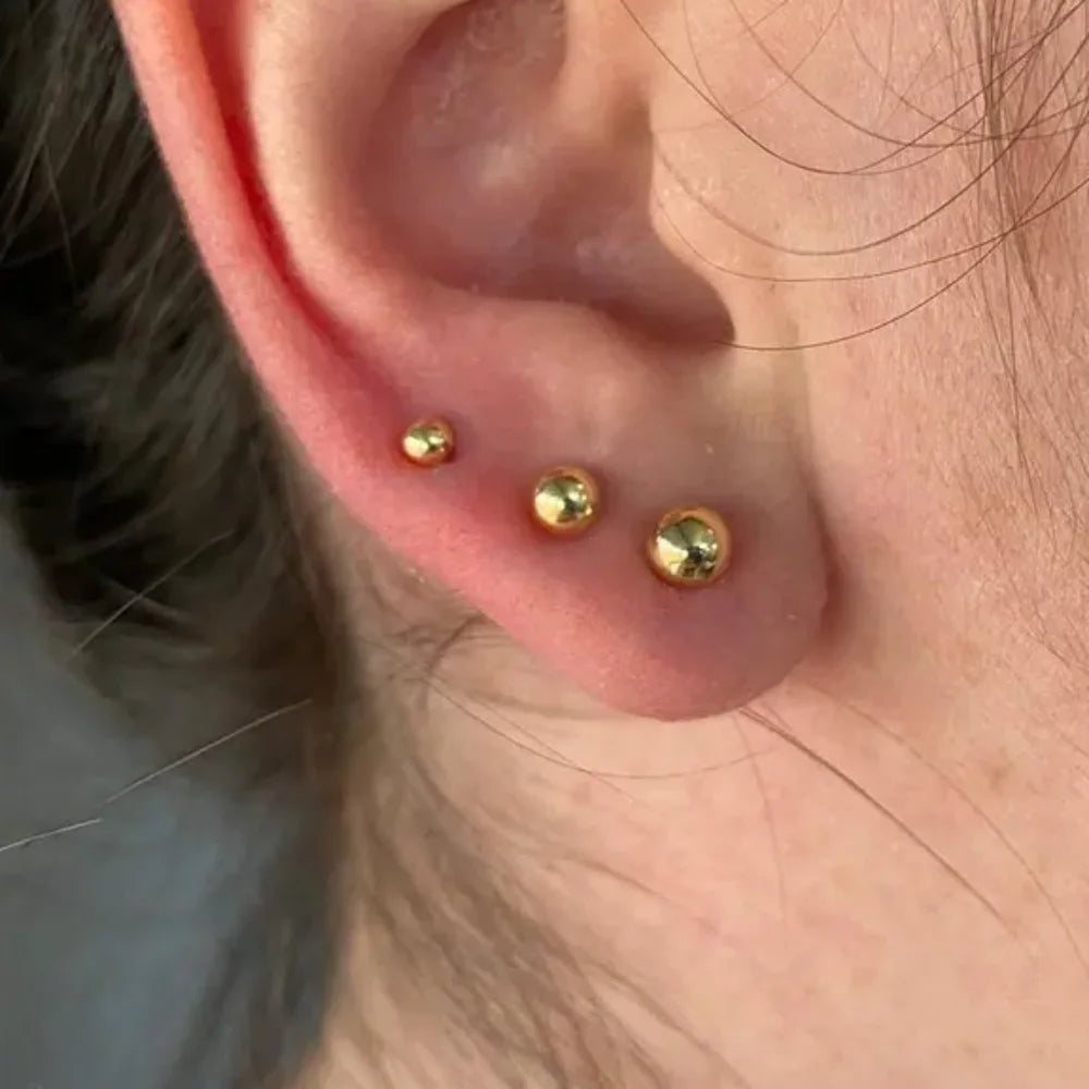 Brinco Belle Esfera Banhado em Ouro 18k