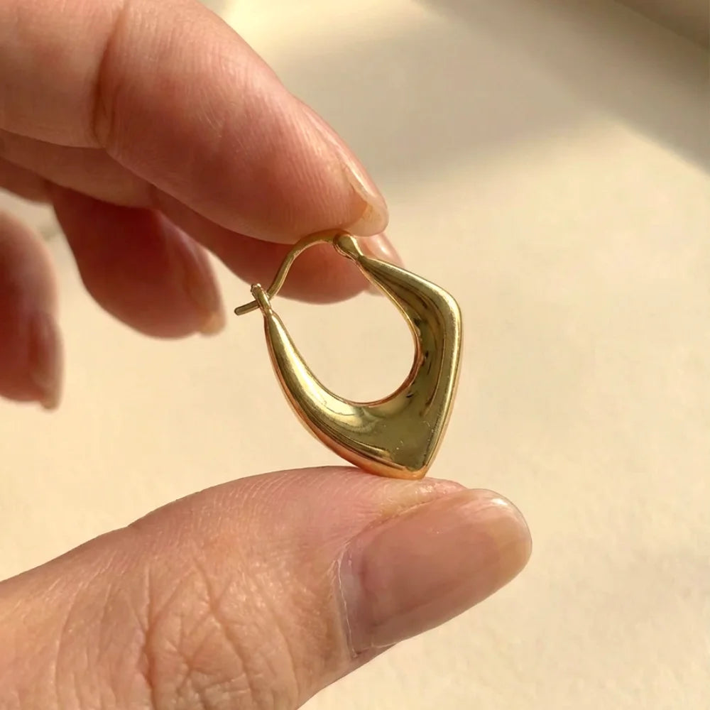 Brinco Argola Quadrado Banhado em Ouro 18k