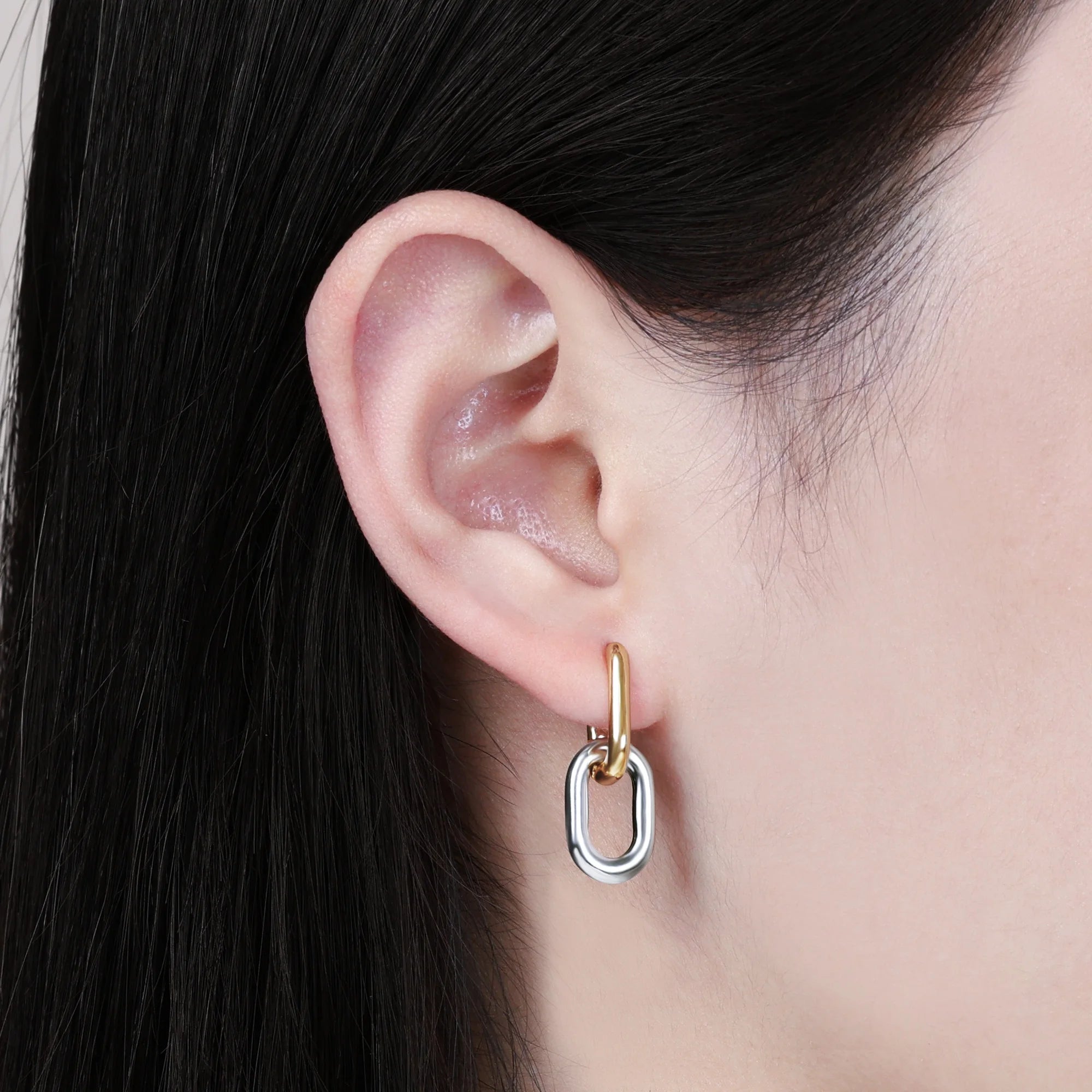 Brinco De Elo Banhado em Ouro 18k e Prata