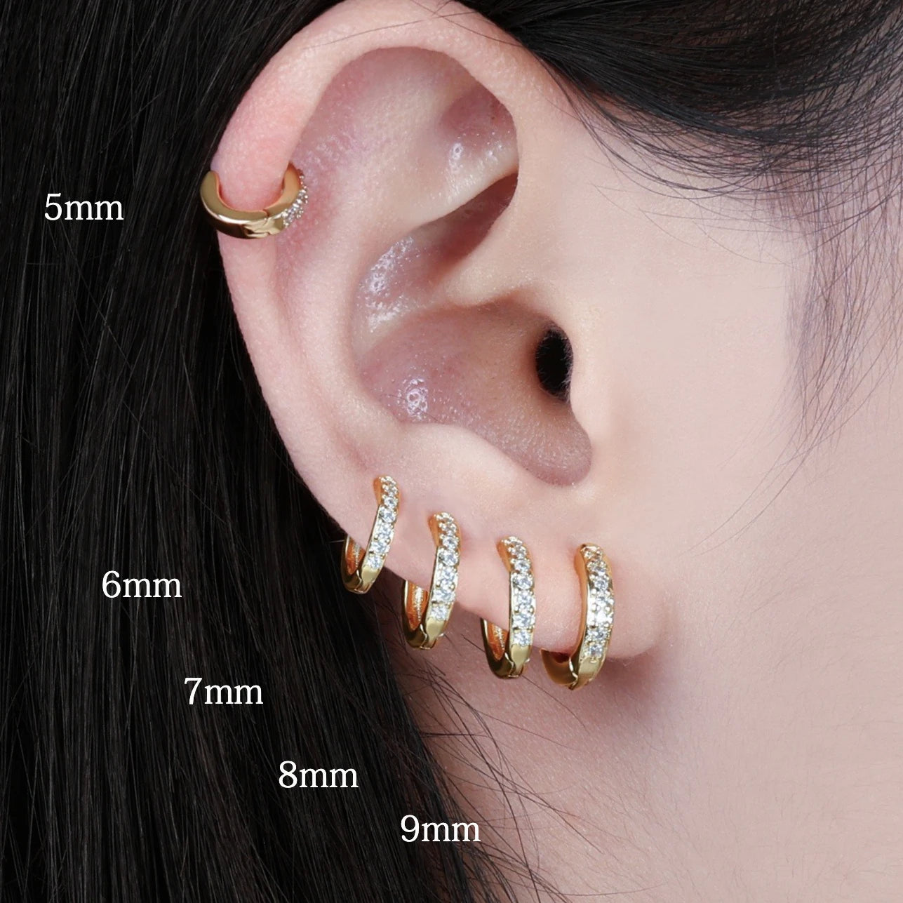 Brinco Sonja Brilhante Minimalista Banhado em Ouro 18k