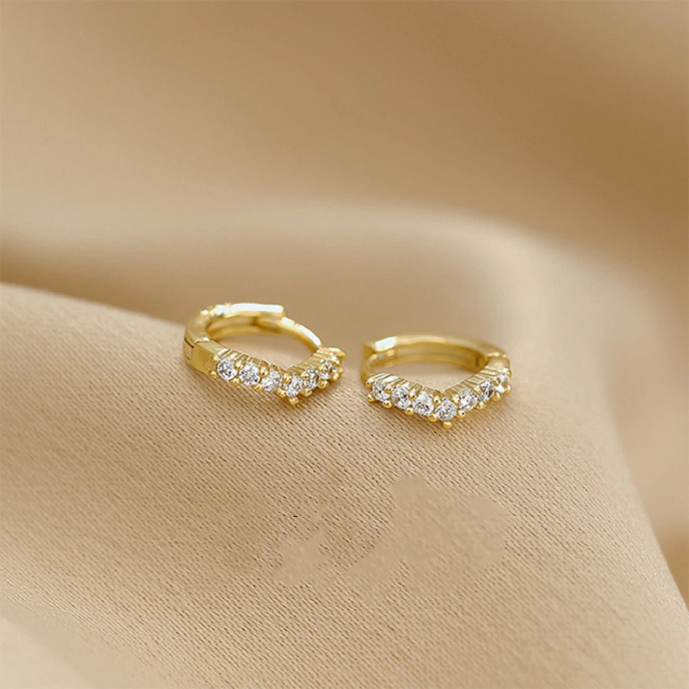 Brinco Hoops Brilhante Banhado em Ouro 18k