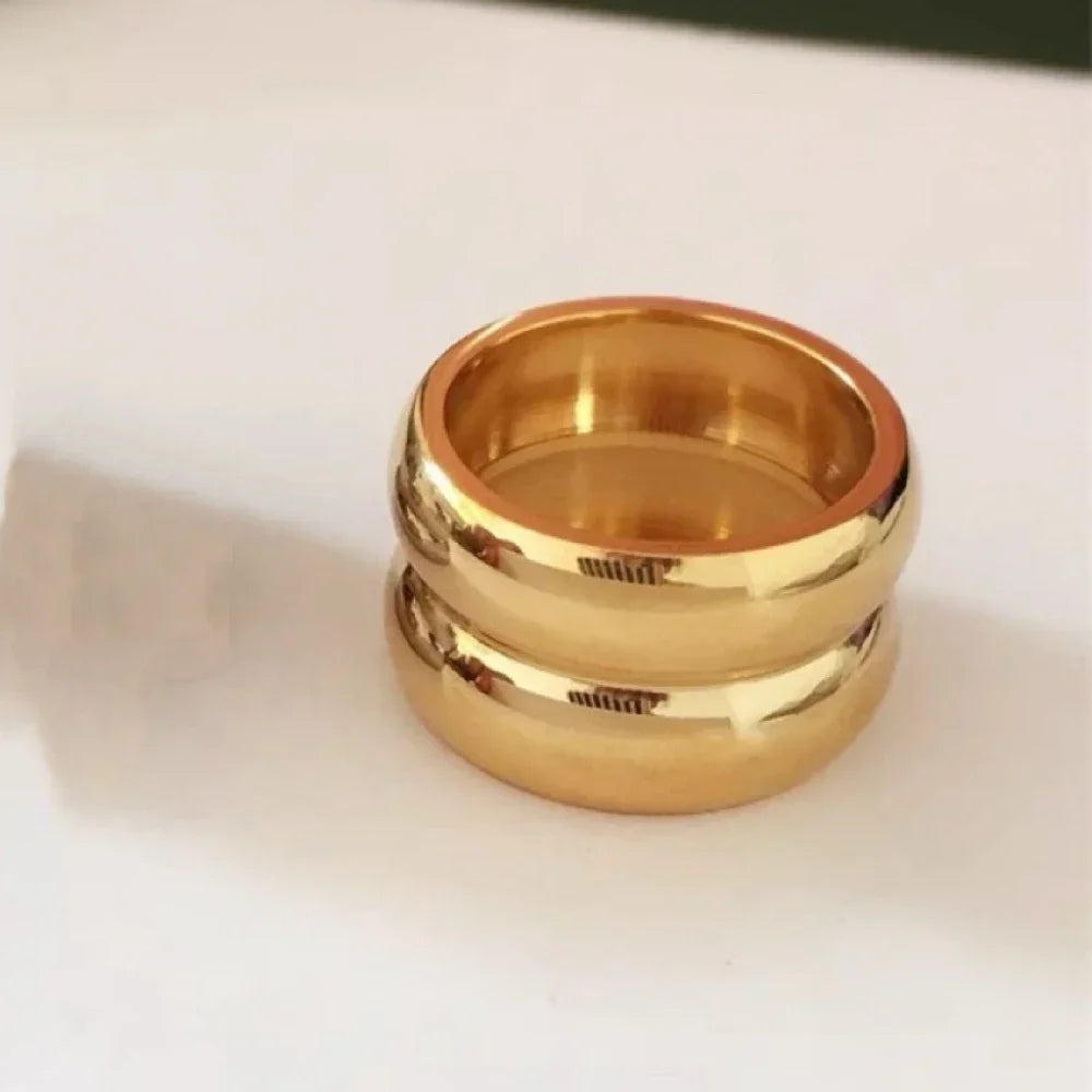 Anel Duplo Ravello Banhado em Ouro 18k