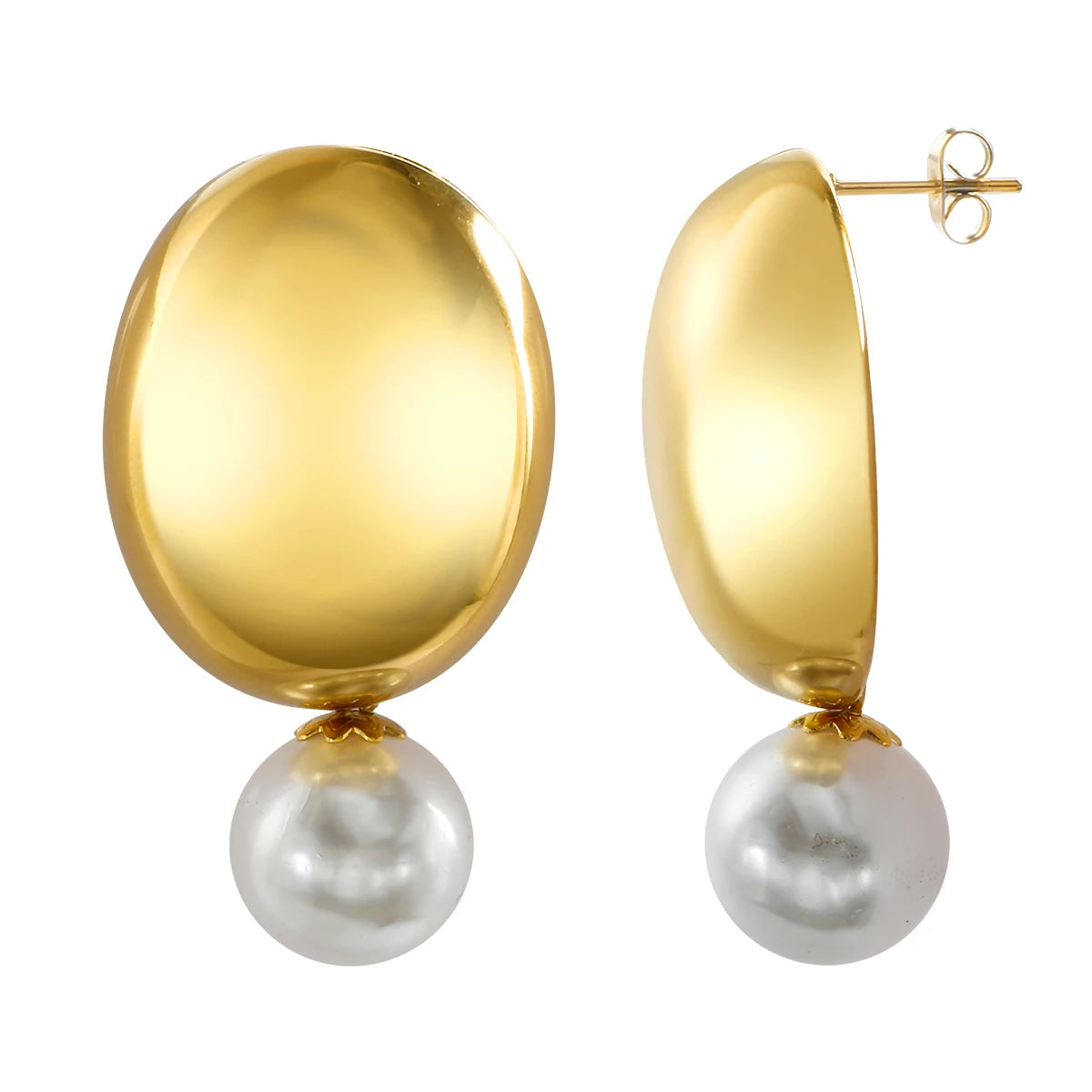 Brinco Jolie Pérola Banhado em Ouro 18k