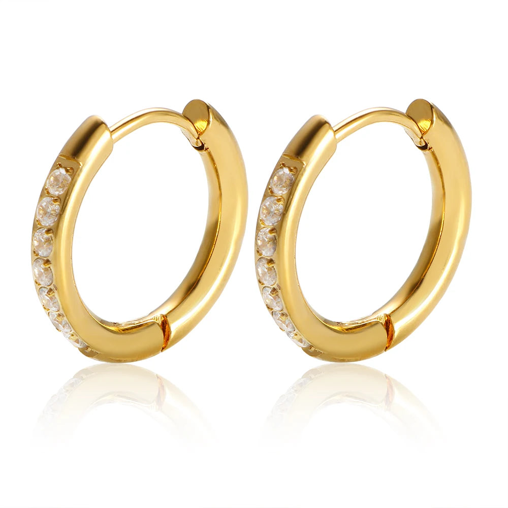 Brinco Argola Brilhante Banhado em Ouro 18k