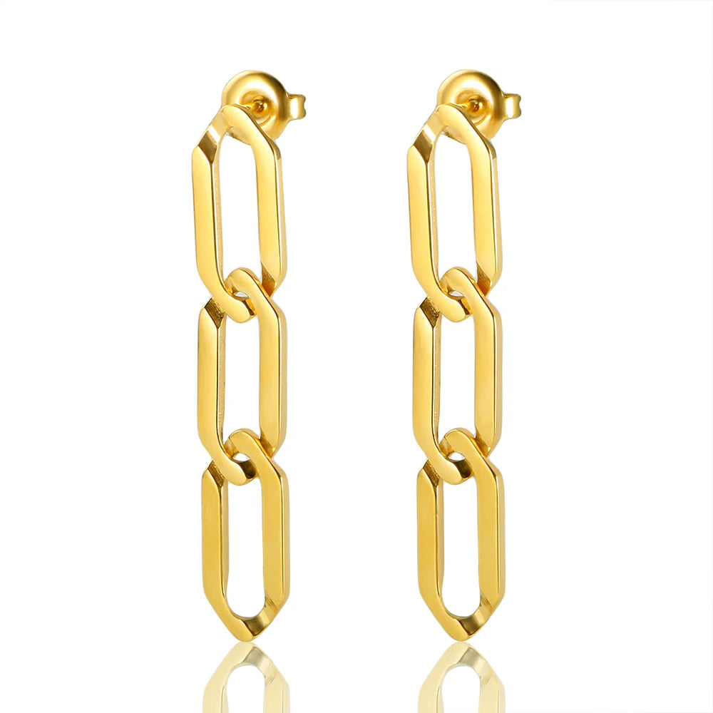 Brinco Corrente Zev Banhado em Ouro 18k