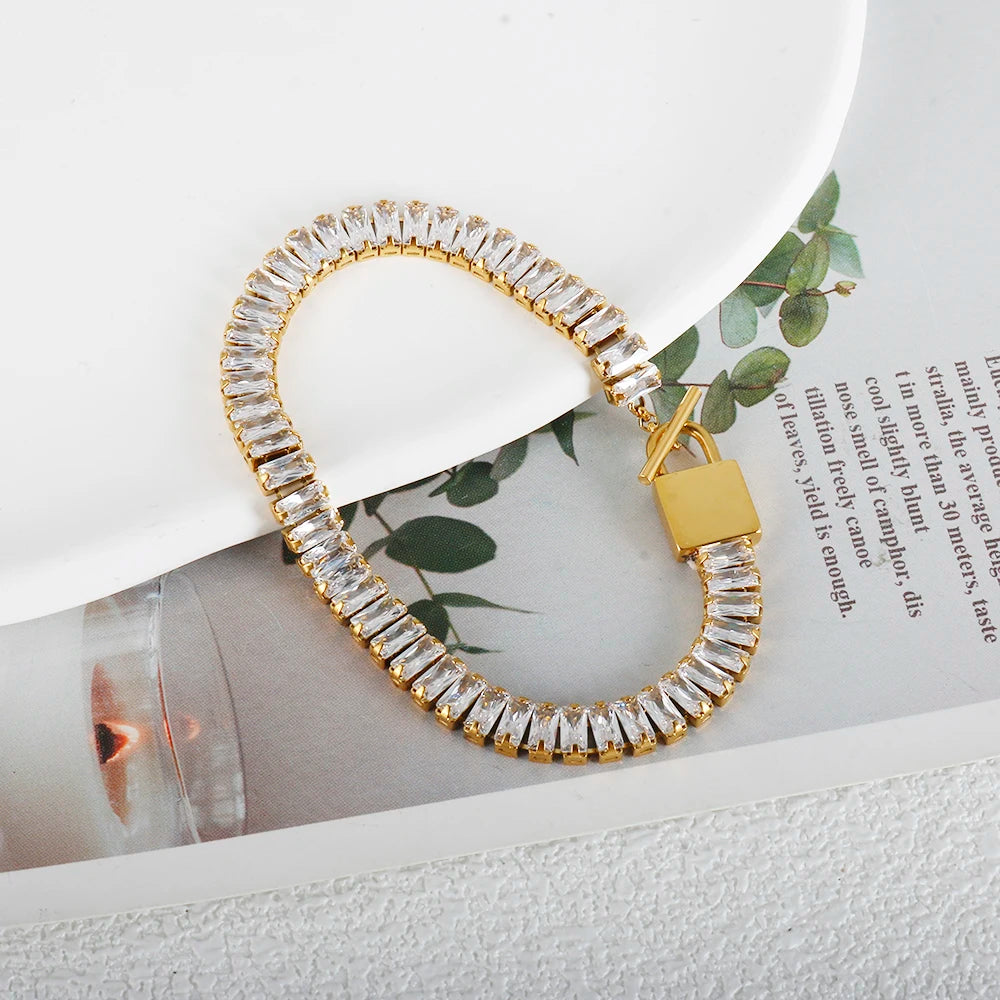 Pulseira Lock Riviera Banhada em Ouro 18k