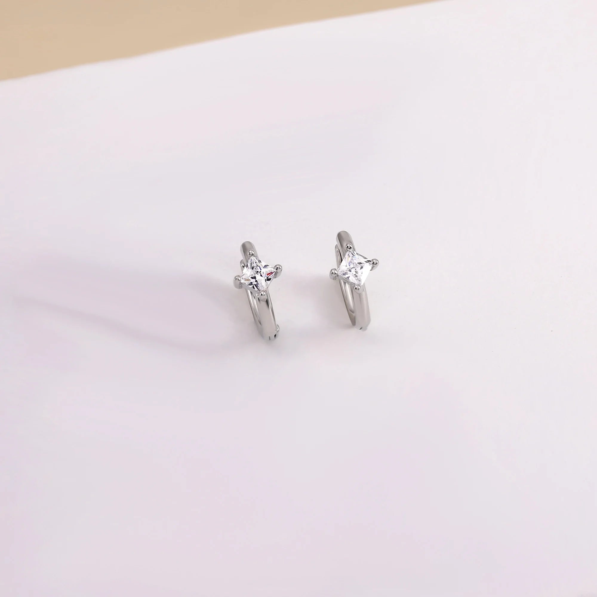 Brinco Argola Com Pedra Prata