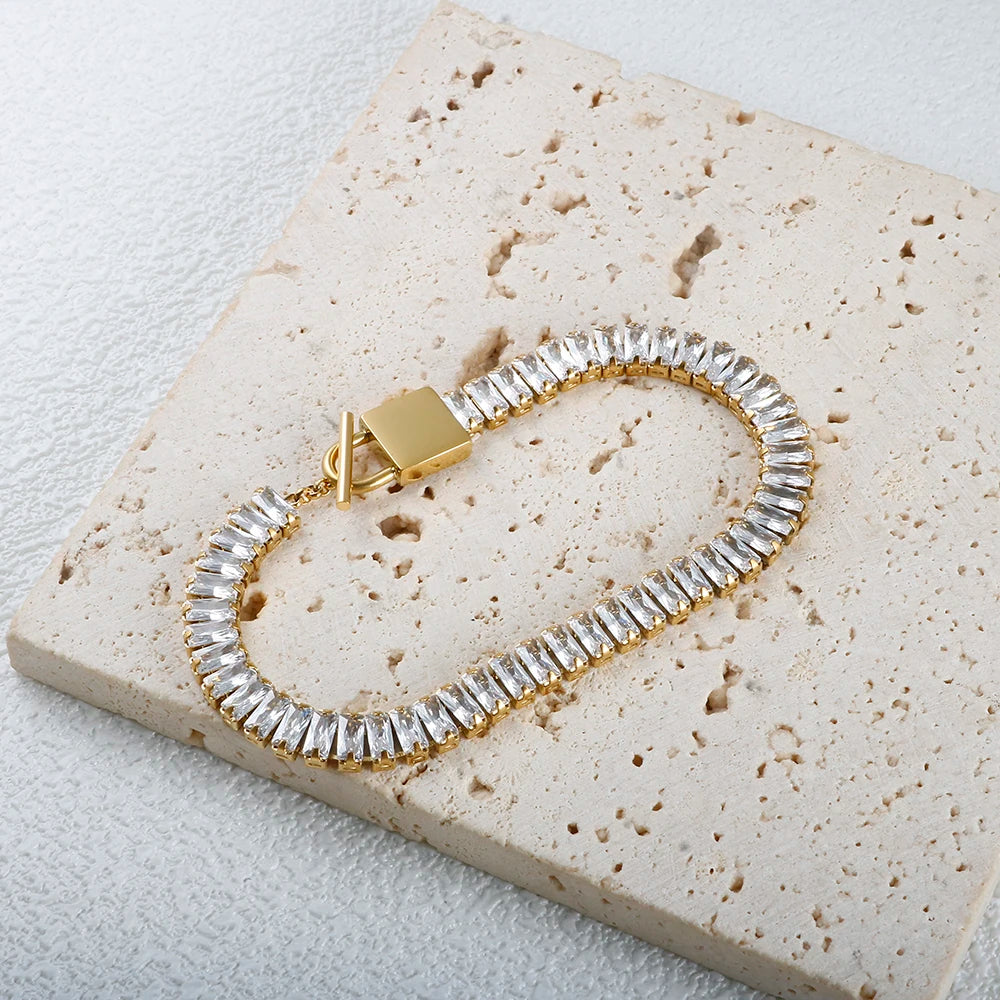 Pulseira Lock Riviera Banhada em Ouro 18k