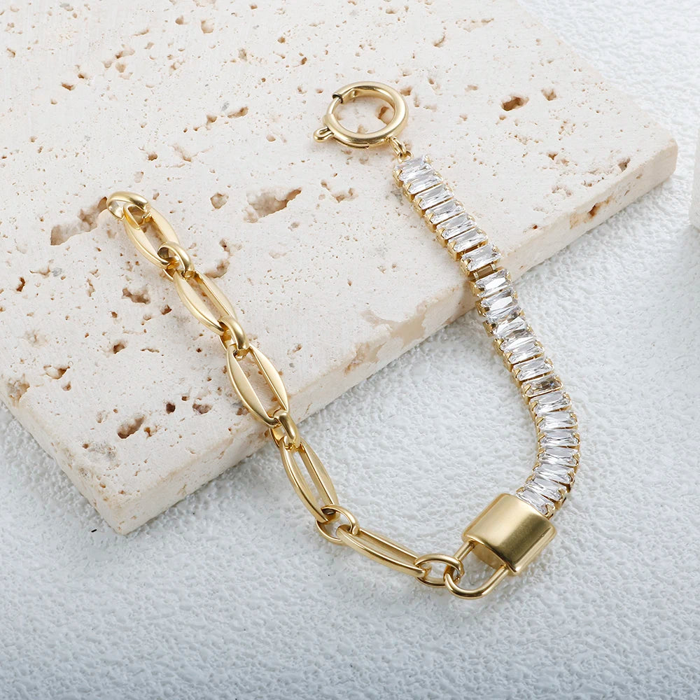 Pulseira Lock Riviera Banhada em Ouro 18k