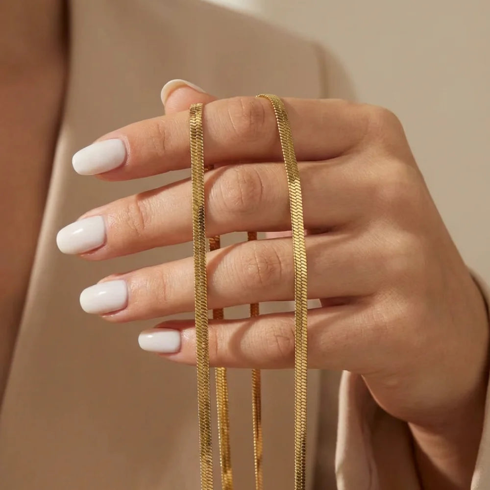 Colar Halo Malha Banhado em Ouro 18k