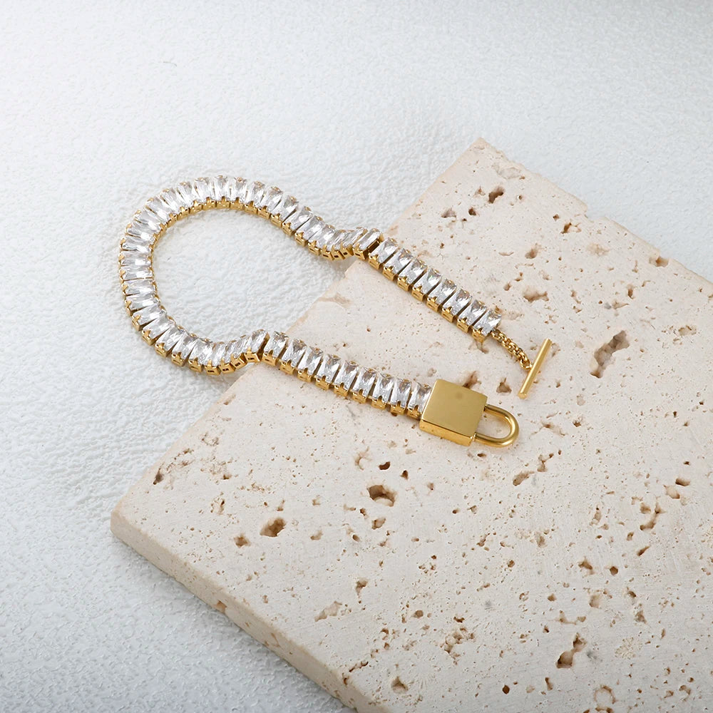 Pulseira Lock Riviera Banhada em Ouro 18k