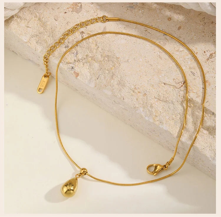 Colar Gota Roman Banhado em Ouro 18k