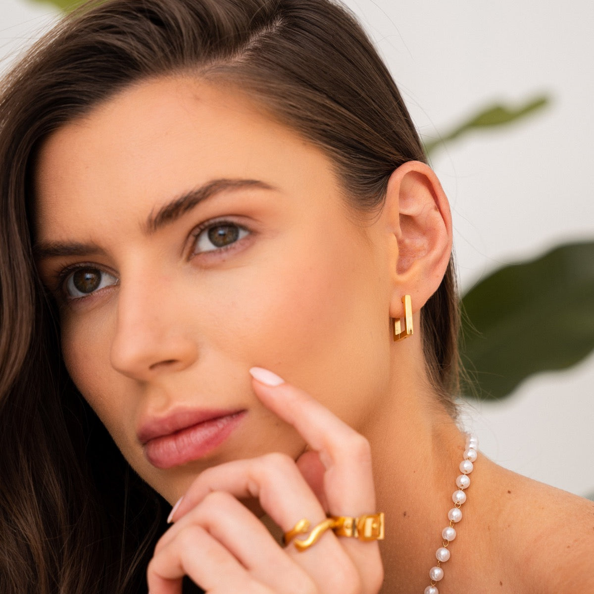 Brinco Quadrado Imperium Banhado em Ouro 18k